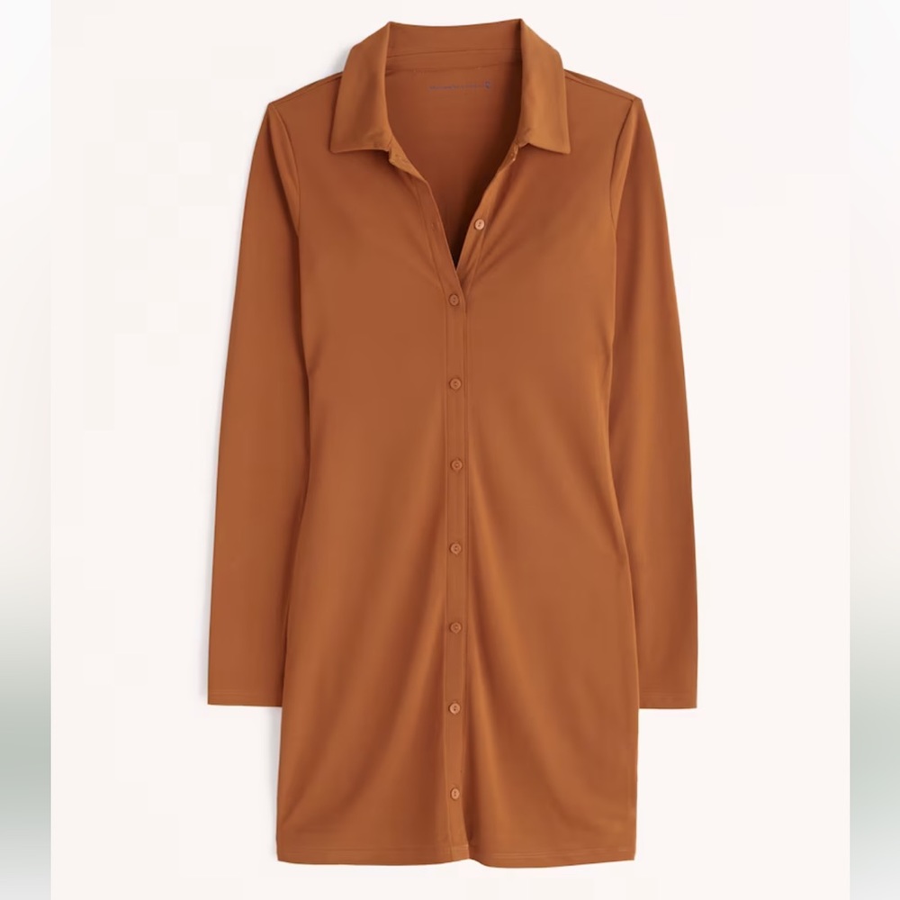 NWT A&F Long-Sleeve Slinky Knit Shirt Dress